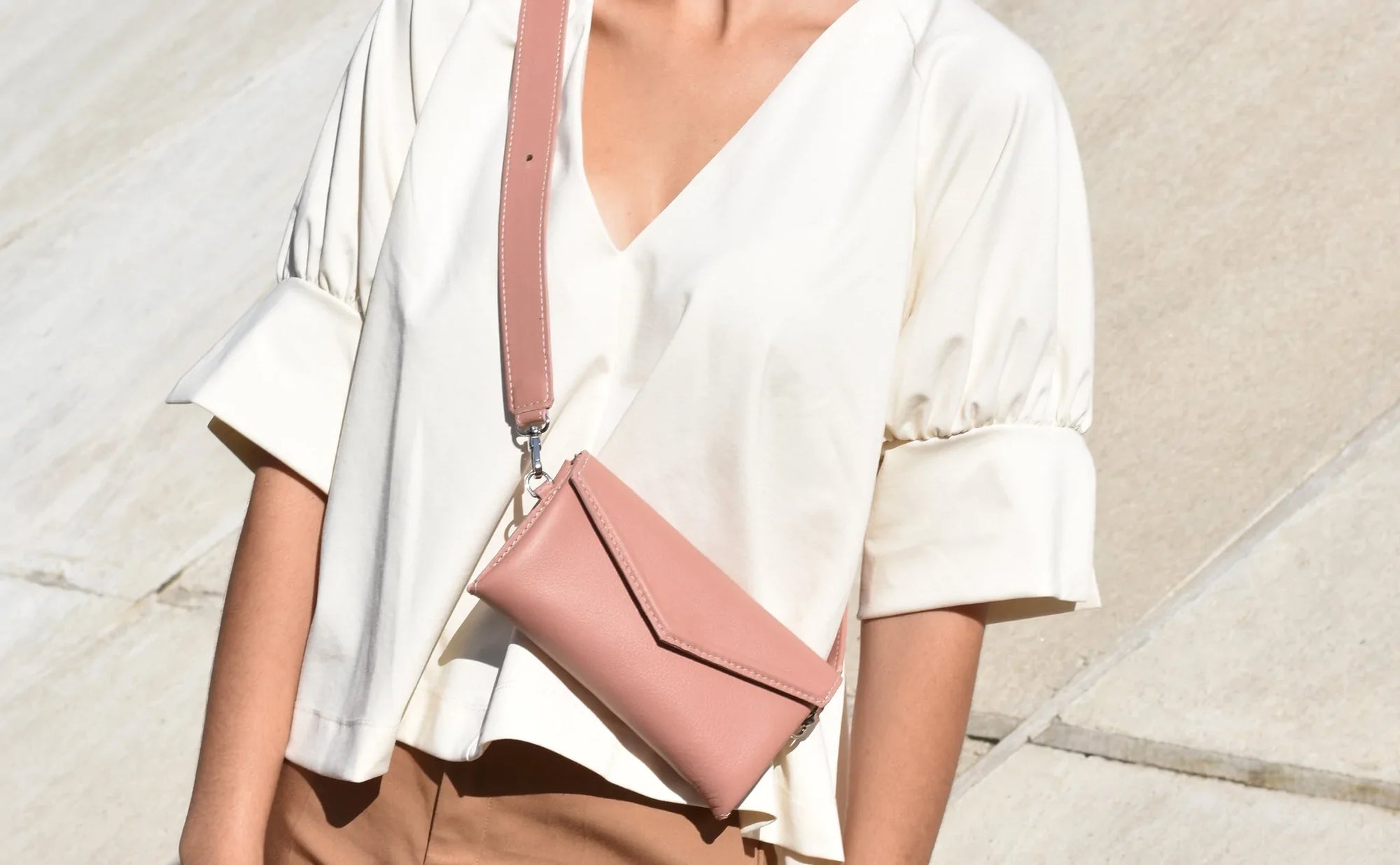 Leather Waist and Shoulder Bag with Adjustable Straps