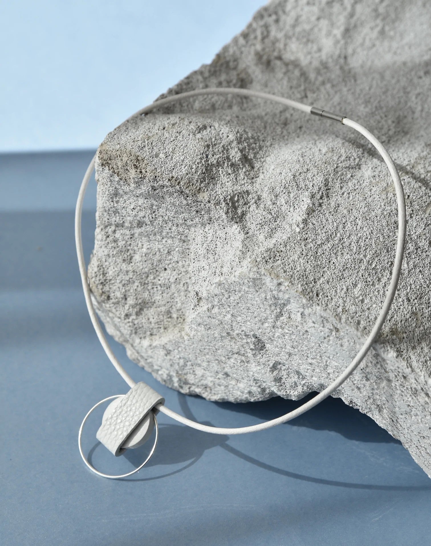 Luce Mini Leather Necklace – Handcrafted with Silver Details by Gerda Retter Design at www.brixbailey.com