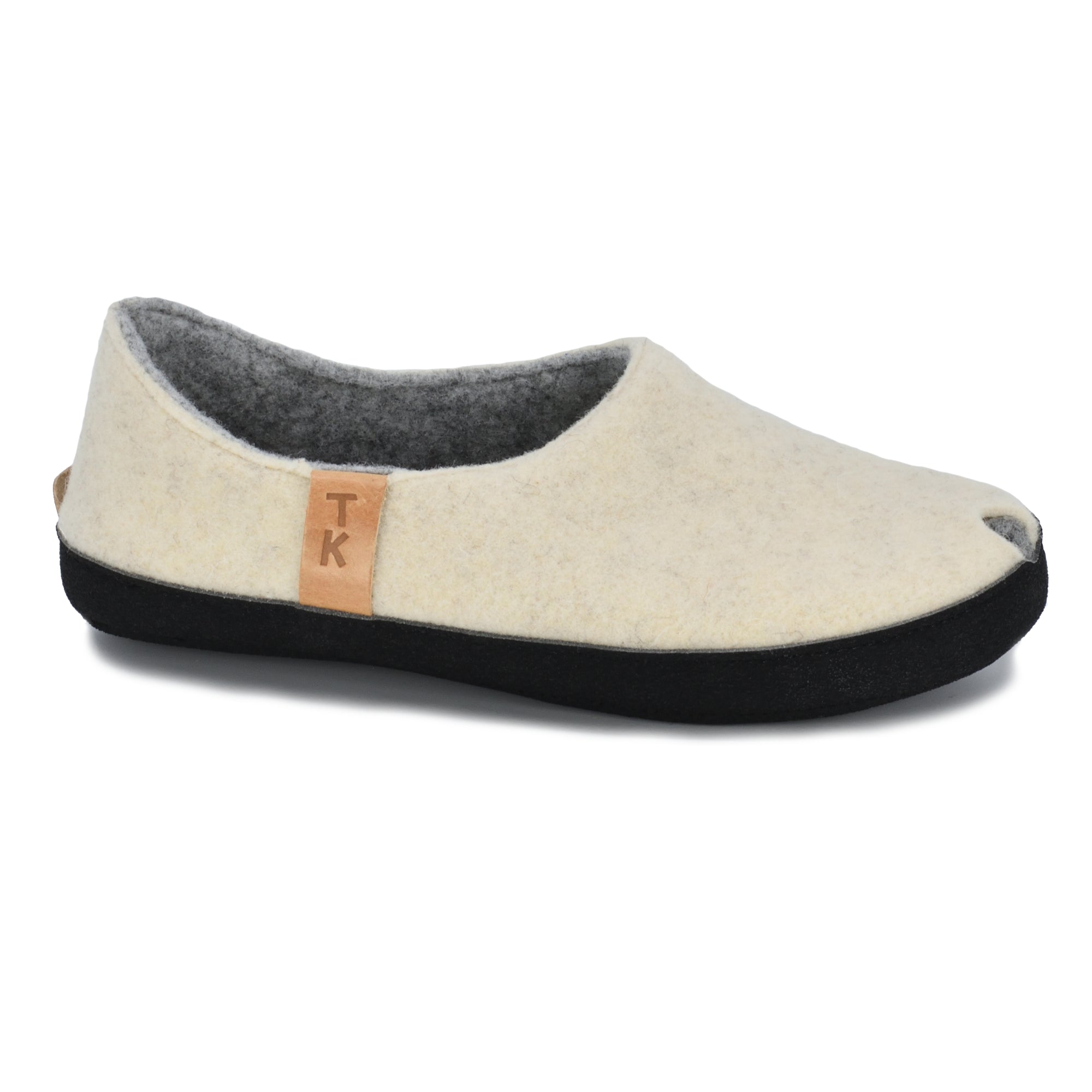 Natural White Wool Slippers