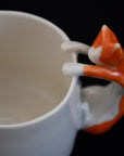 Orange Cat Cup with Resting Feline Handle