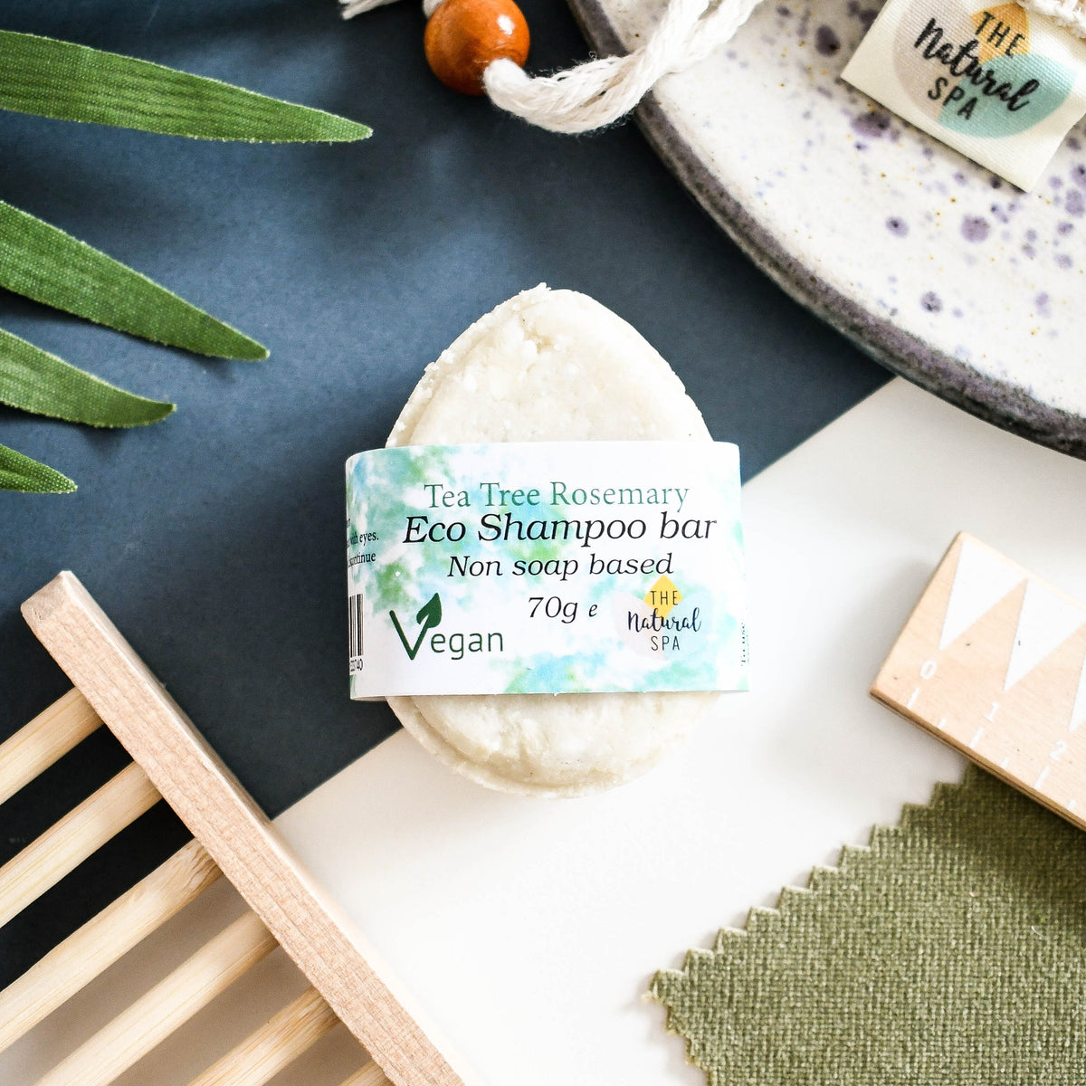 Rosemary Tea Tree ECO Shampoo Bar | Natural Non-Soap Hair Wash | Vegan &amp; Plastic-Free Hair Care for All Hair Types