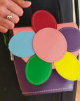 Handmade Leather Daisy Barrel Bag - Classic Kaleidoscope