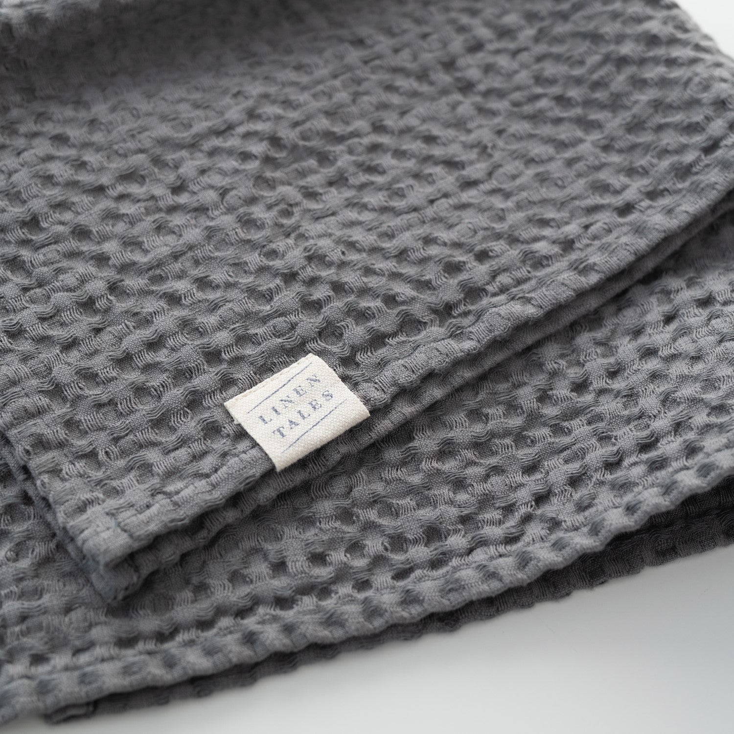 Honeycomb Waffle Towel in Dark Grey and Light Grey