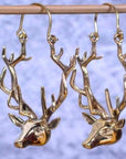 Handcrafted Reindeer Earrings – Unique Antler Hoop Design