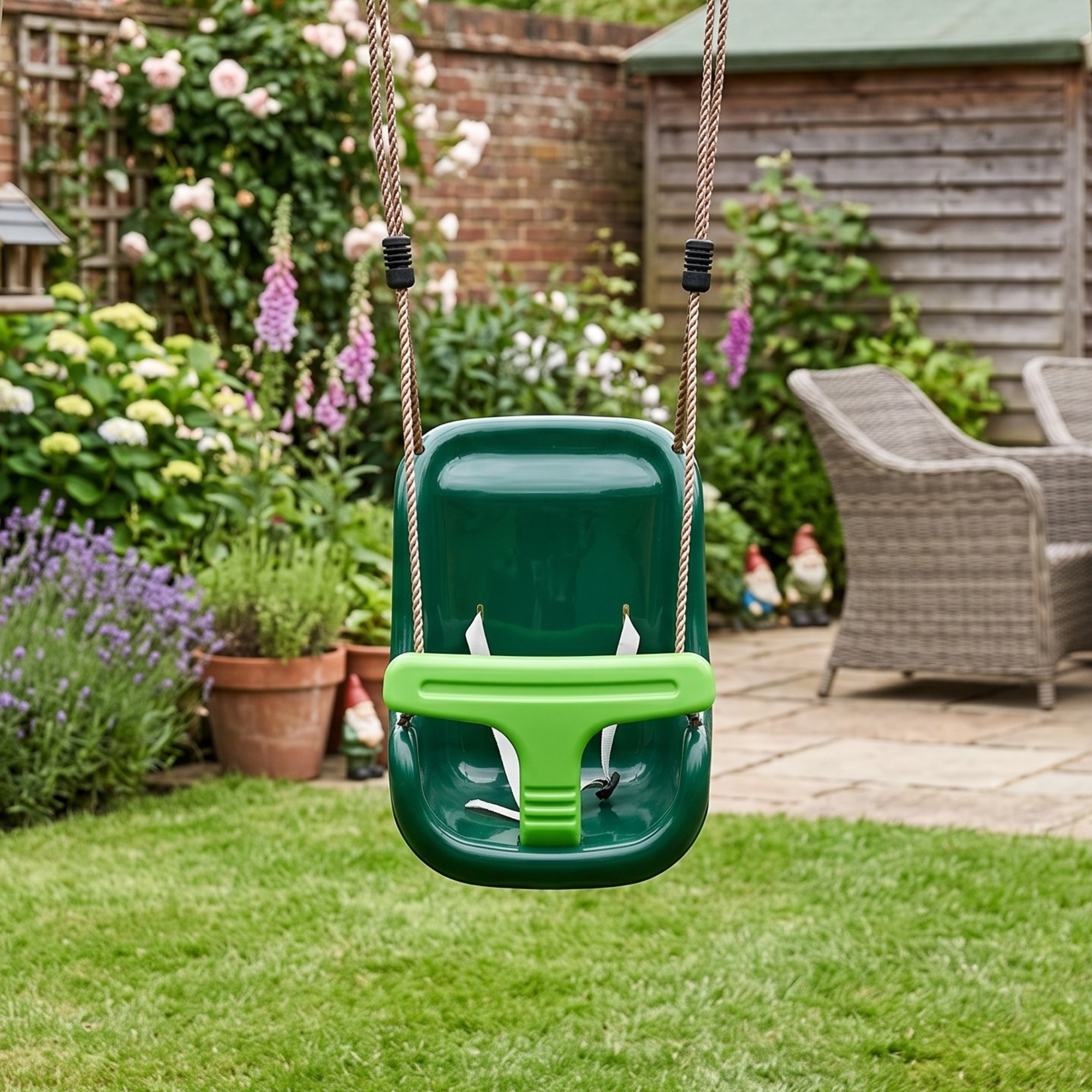 Baby Swing Seat - Green Deluxe - Safe &amp; Comfortable