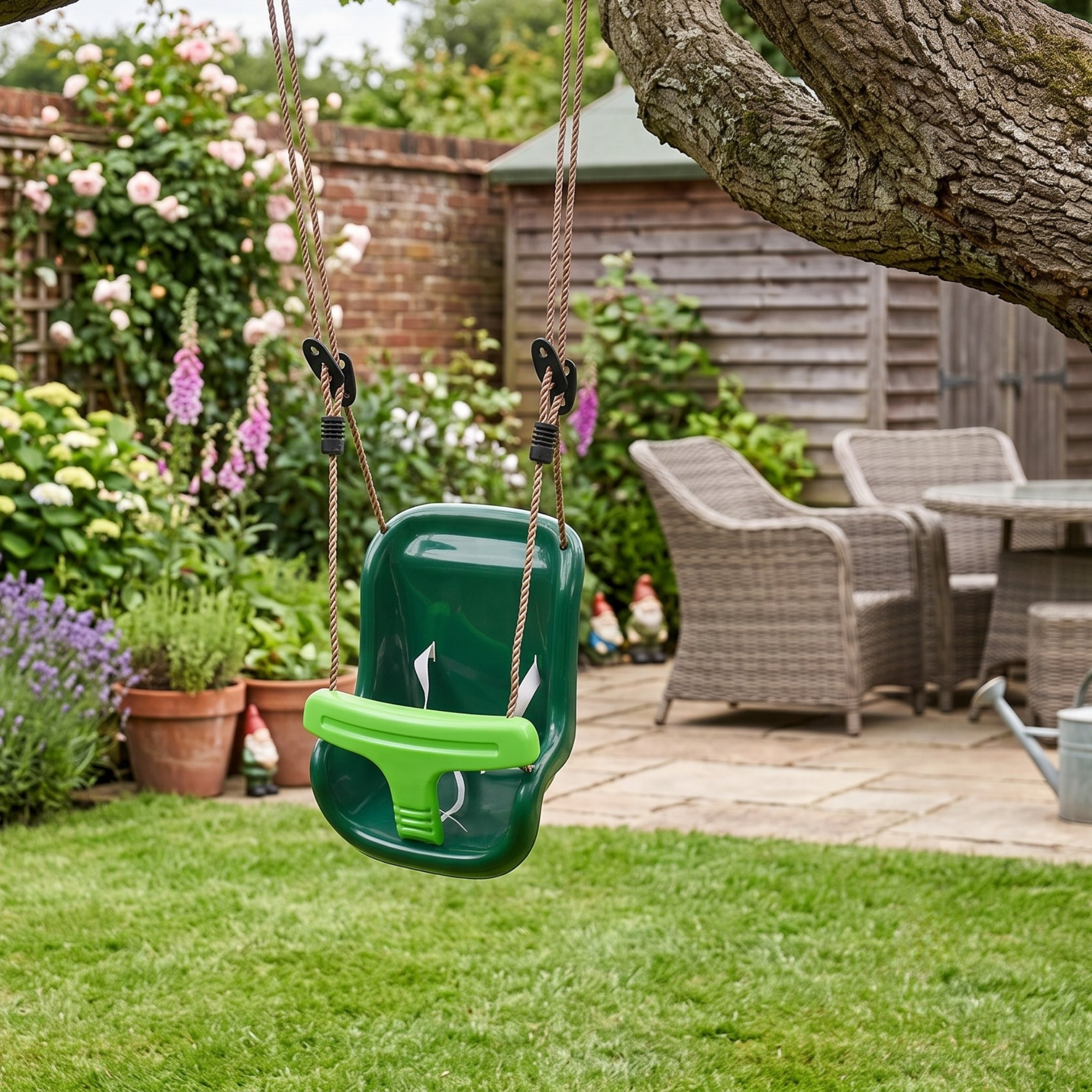 Baby Swing Seat - Green Deluxe - Safe &amp; Comfortable