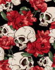 Red Roses and Skulls Gothic Wallpaper