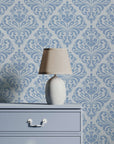 Demi Damask Wallpaper in Monochromatic