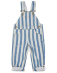 Classic Wide Stripe Denim Dungarees - Blue