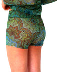 Green Mandala Tan Through Mini Leggings