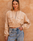 Denver Linen Bomber Jacket-5