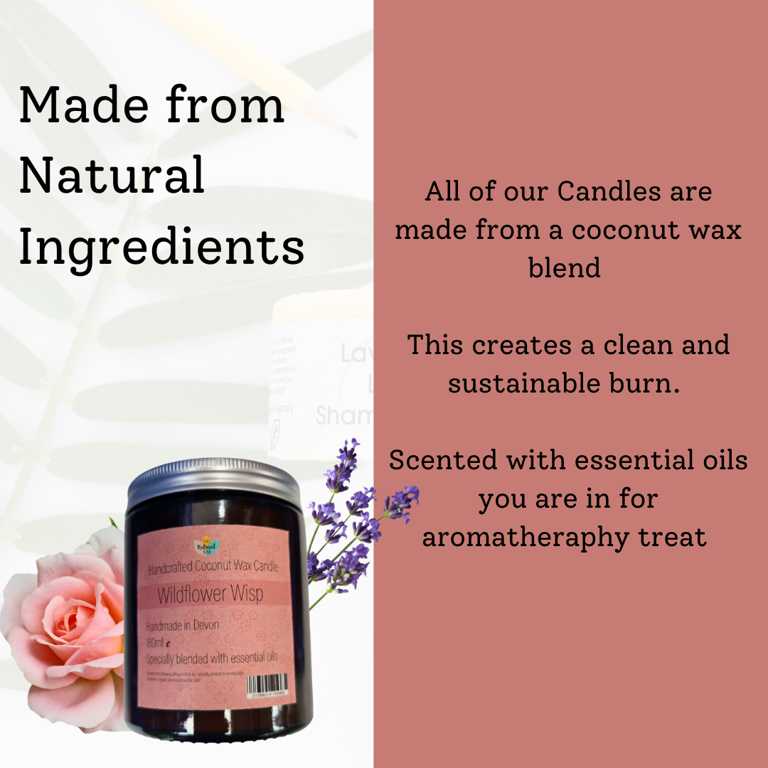 Wildflower Wisp Hand-Poured Coconut Wax Candle | Floral &amp; Natural Aromatherapy | Vegan, Eco-Friendly Candle | 2 Size Options