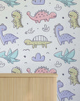 Pastel Dinosaur Wallpaper for Kids Rooms