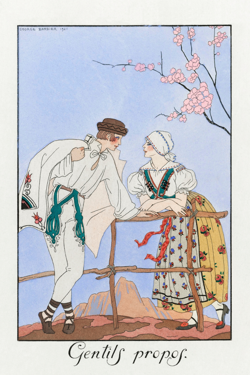 George Barbier&#39;s 1922 Fashion Illustration – Organic Cotton T-Shirt by Hopera at www.brixbailey.com