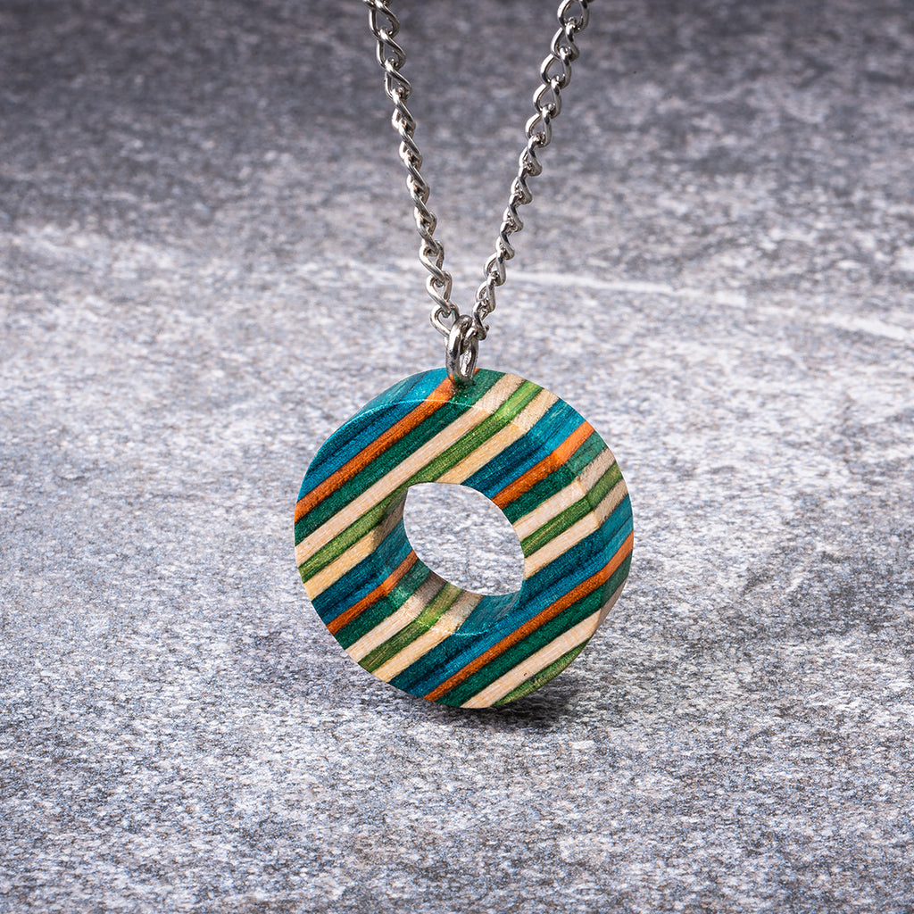 Donut Eco Friendly Recycled Skateboard Necklace-3