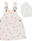 Cream Pink Heart Print Dress