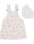 Cream Pink Heart Print Dress