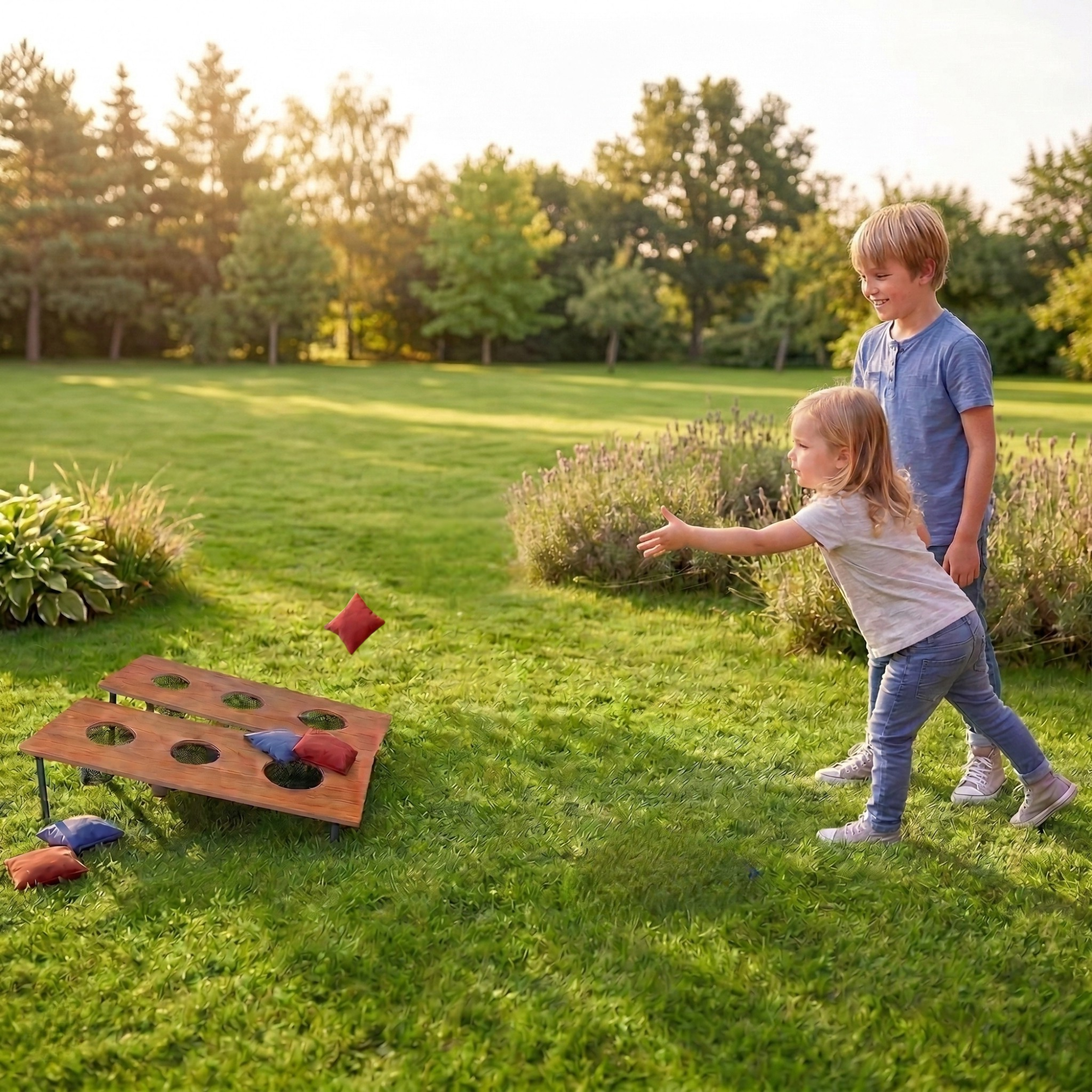 Double Deck Cornhole Game - Bean Bag Toss Game