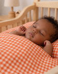 drap plat 80x110 coton bio vichy bébé papate france