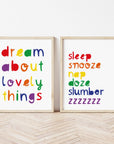 Dream About Lovely Things Rainbow Print