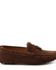Tasselled Driving Loafers, brown suede