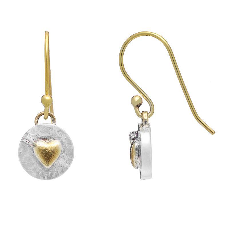 Silver & Gold Heart Drop Earrings – Artisan, Ethically Sourced by Sostter at brixbailey.com