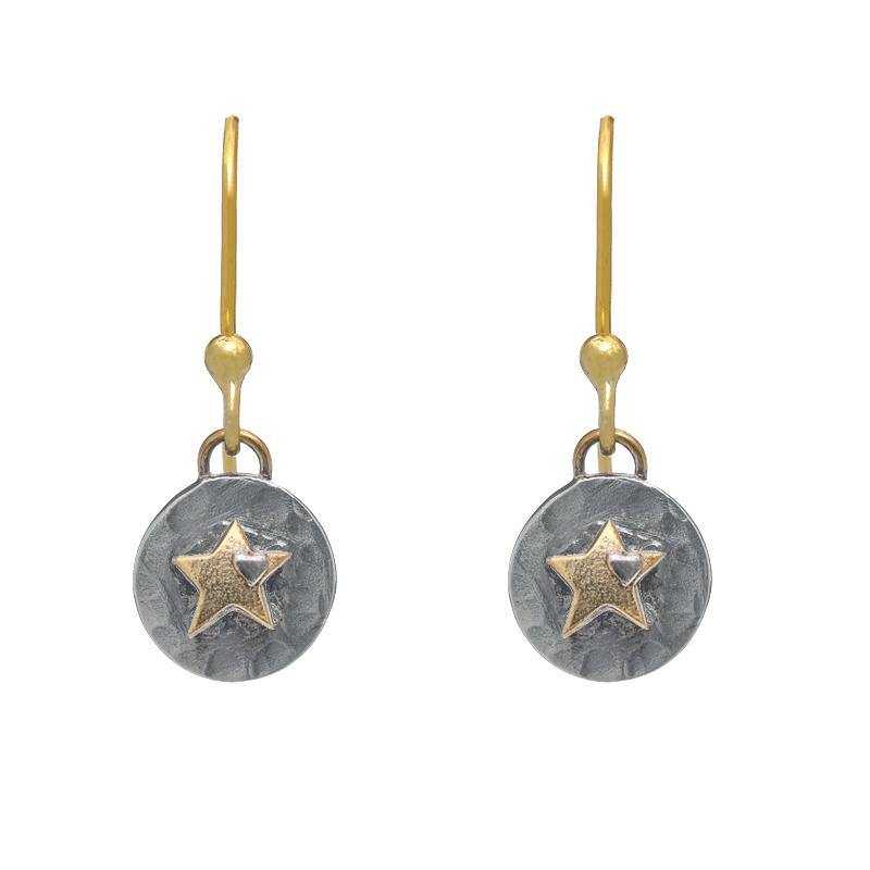 Handcrafted Sostter Earrings – Silver & Gold Star Design by Sostter at brixbailey.com
