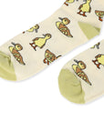 Save the Ducklings Bamboo Socks in White and Green