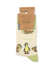 Save the Ducklings Bamboo Socks in White and Green