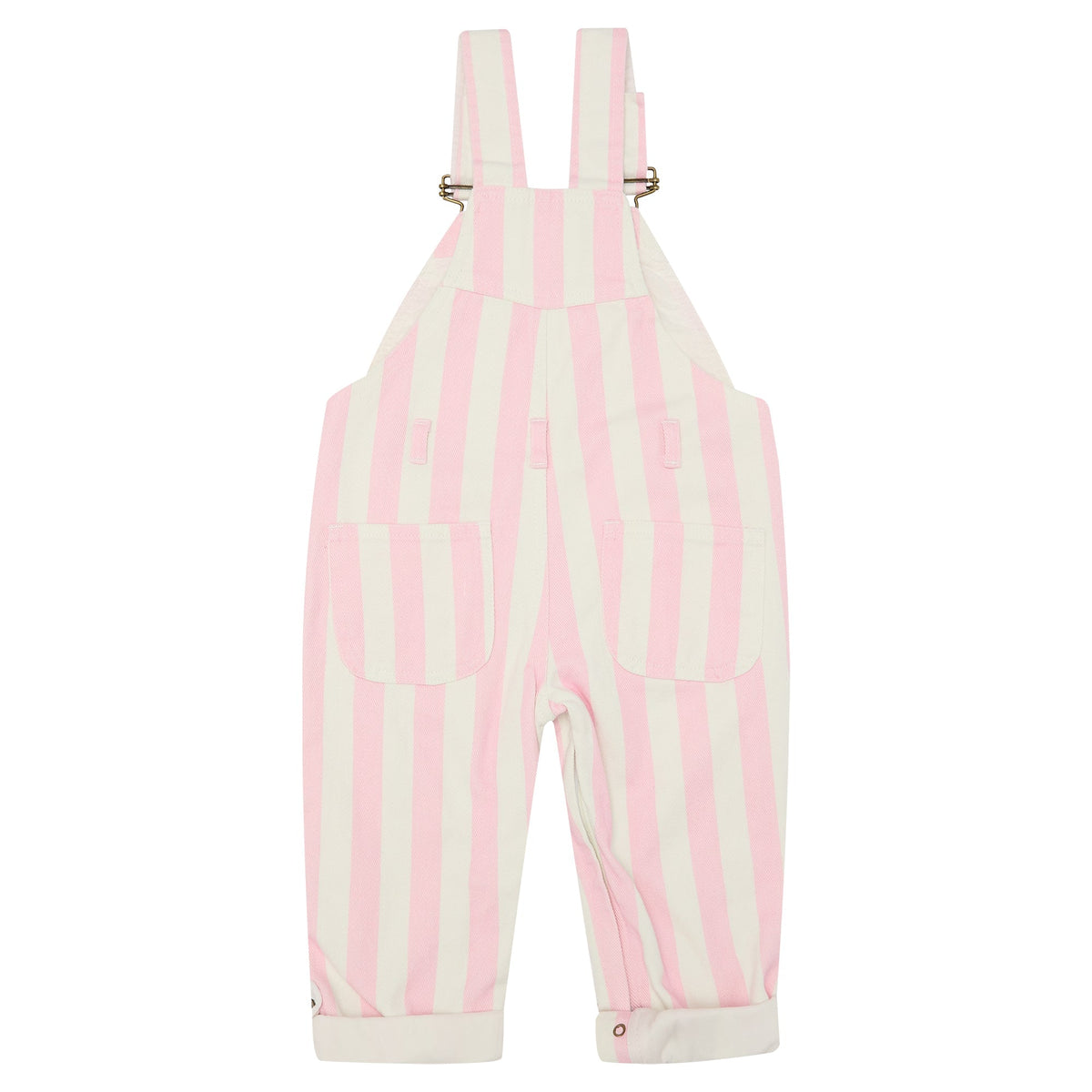 Classic Wide Stripe Denim Dungarees - Pink