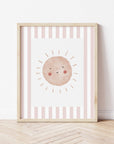 Boho Sunshine Print - Dusky Pink Stripes