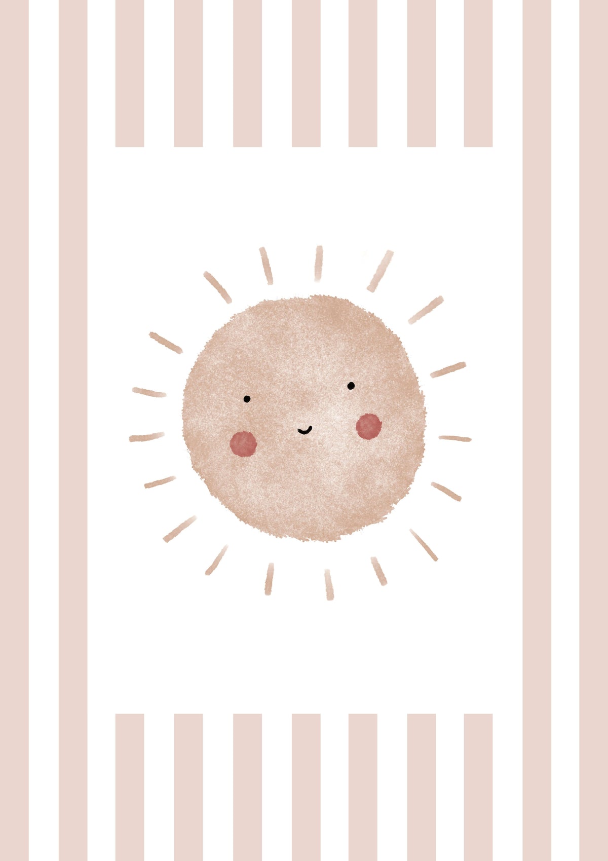 Boho Sunshine Print - Dusky Pink Stripes