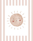 Boho Sunshine Print - Dusky Pink Stripes
