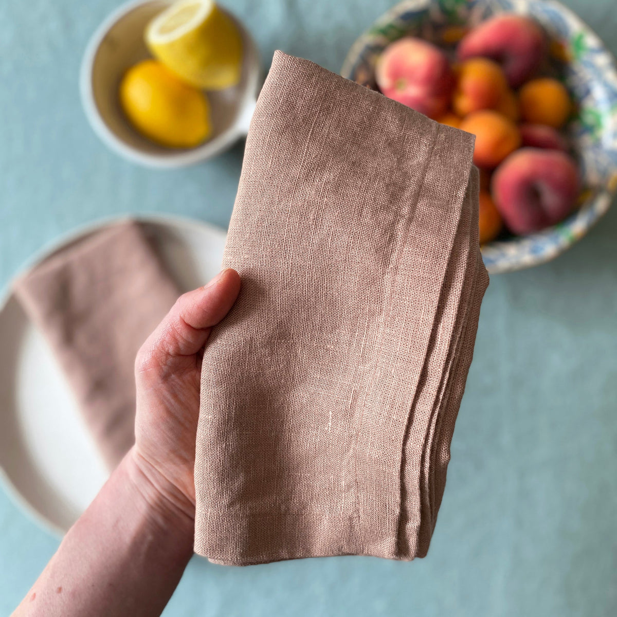 Dusky Pink Linen Napkin - 45 x 45cm, pack of 2