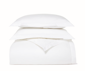Luxury white organic cotton percale duvet cover, premium 100% extra long staple cotton, breathable and durable, stylish and soft by Karpāsa London at brixbailey.com