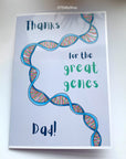 Thanks for the great genes DNA anatomical biology science Father's Day card