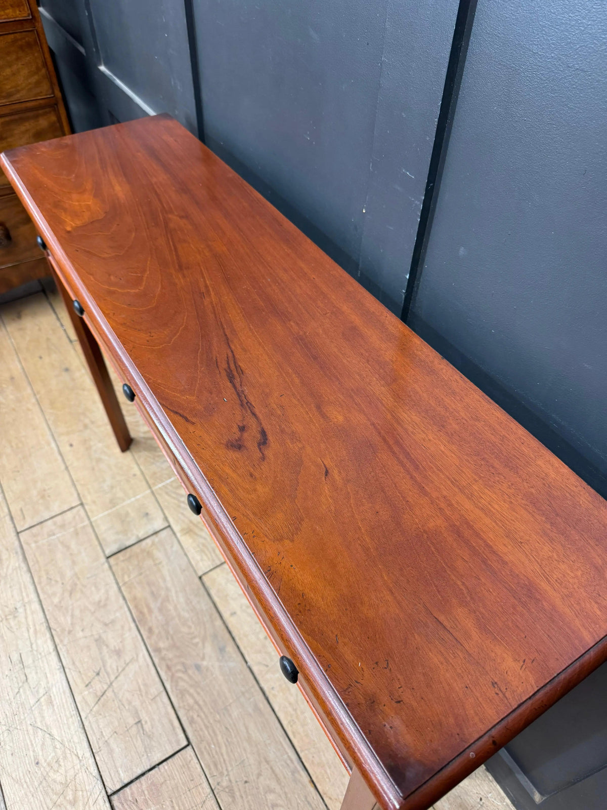 Vintage Mahogany Apothecary Style Five Drawer Console Hall Table Sideboard