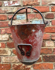 Vintage Galvanised Hanging Fire Bucket Basket / Plant Pot / Planter Pail C
