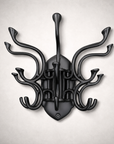 Metal Swivel Coat Rack | 5 Hook Wall Hanger | Solid Brass, Black or Chrome