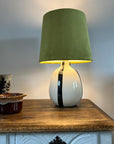 Olive Green Velvet Lampshade | French Drum Ceiling Light Shade | Bespoke Handmade Empire Lampshade