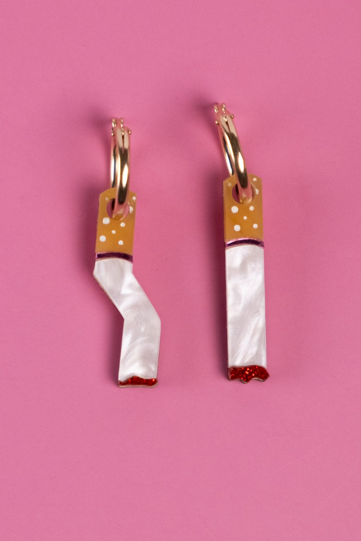 Cigarette Hoop Earrings
