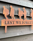 Metal Lest We Forget Garden Ornament - Soldier Scene Garden Decoration
