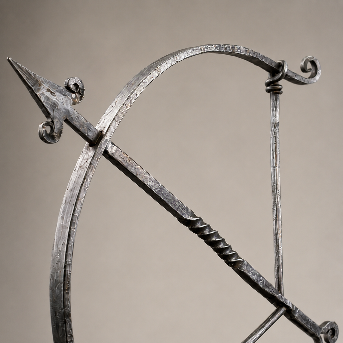 Wrought Iron Archer Sculpture | Heritage Bow &amp; Arrow Ornament