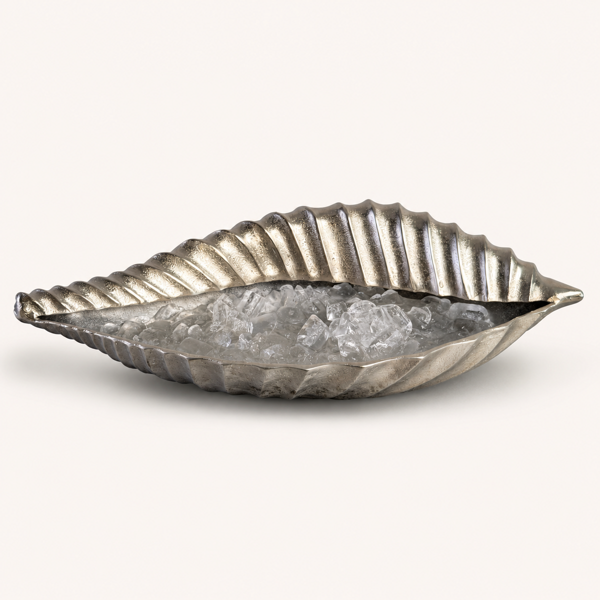 Clam Shell Champagne Ice Bucket &amp; Silver Wine Cooler Bowl