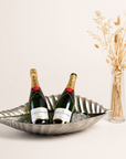 Clam Shell Champagne Ice Bucket & Silver Wine Cooler Bowl