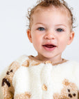Bear Fleece Romper Cream or Brown