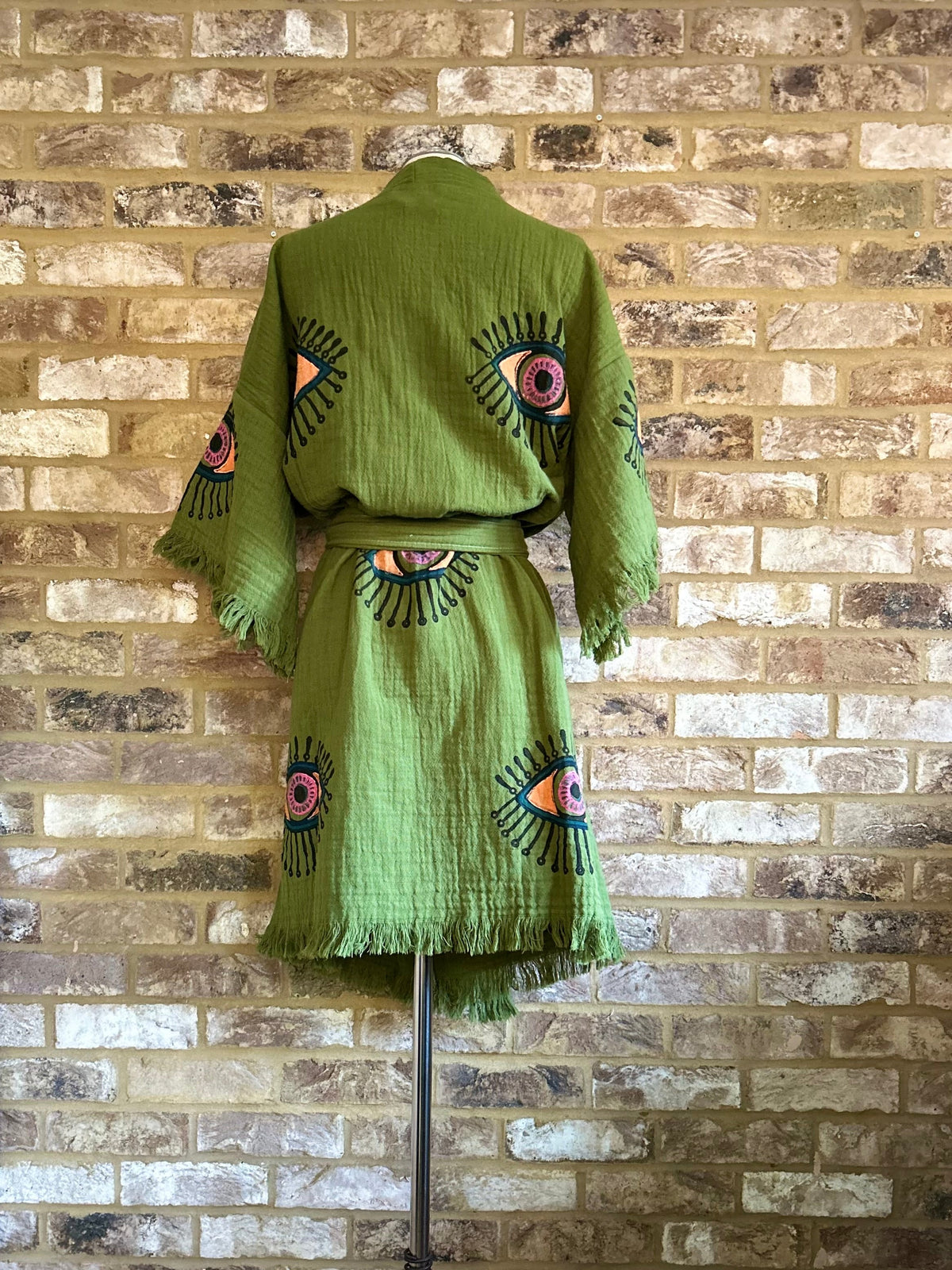 Organic Kimono in Khaki: Short