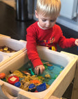 Premium Sensory Table for Kids - Montessori Learning, Indoor Outdoor Play with Removable Trays for Sand, Water, Rice, and More by Vincabel's Playground at brixbailey.com