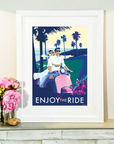 Enjoy the Ride Vintage Seaside Poster Print