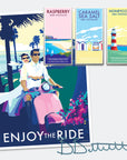 Enjoy the Ride Vintage Seaside Poster Print